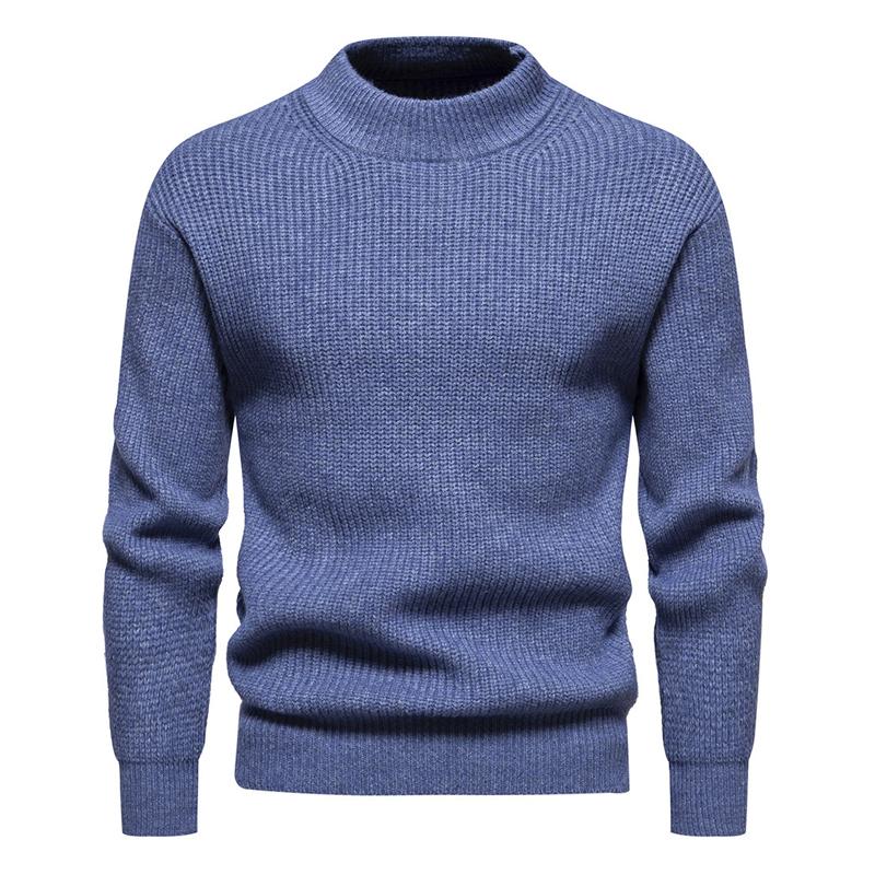 Mens Solid Color Crew Neck Knitted Pullover Sweater 26547754X