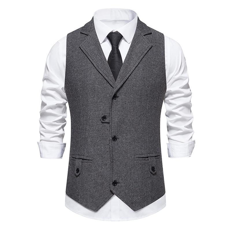 Mens Vintage Lapel Single Breasted Suit Vest (Shirt and Tie Excluded) 77133391M