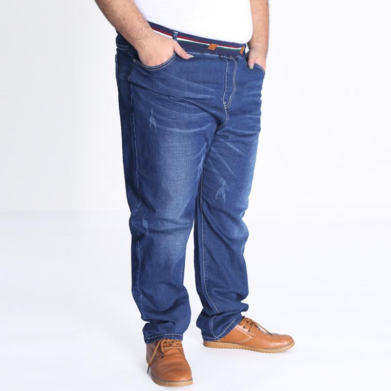 Mens Plus Size Casual Solid Color Stretch Drawstring Jeans 86573707Y