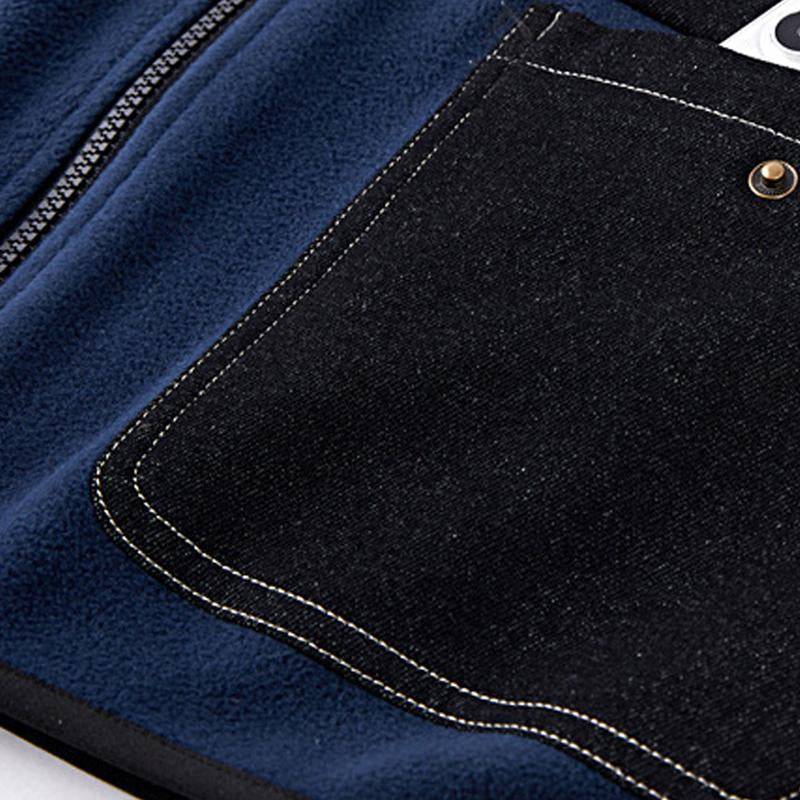 Mens Outdoor Fleece Lapel Stitching Loose Vest 51883943X