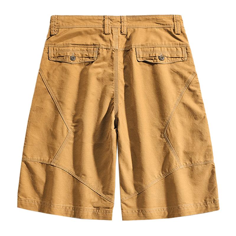 Mens Casual Stitching Solid Color Cotton Cargo Shorts 57524177M