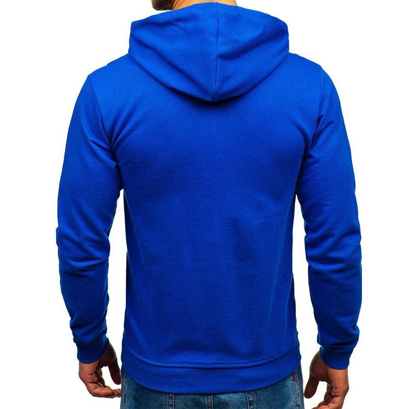 Mens Solid Color Pullover Sports Slim Baseball Hoodie 05358651Z