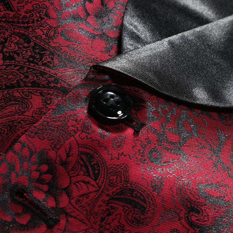 MenS Vintage Single-Breasted Green Fruit Collar Suit Vest 57342905Y