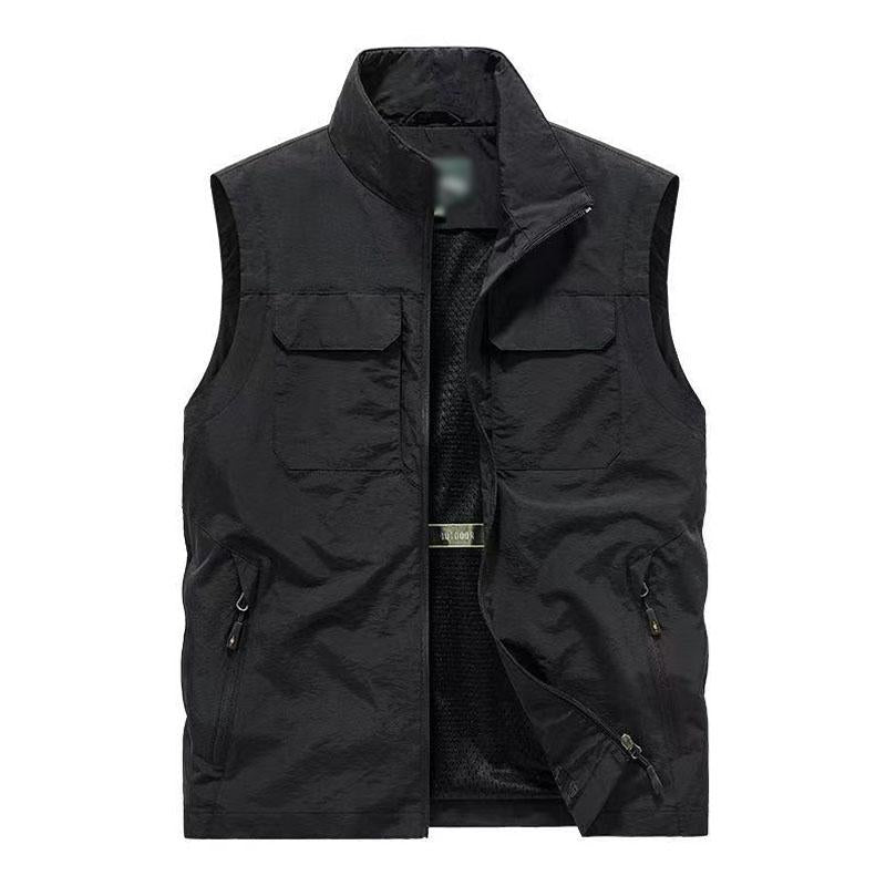 Mens Casual Thin Multi-pocket Loose Quick-Drying Vest 71093627M