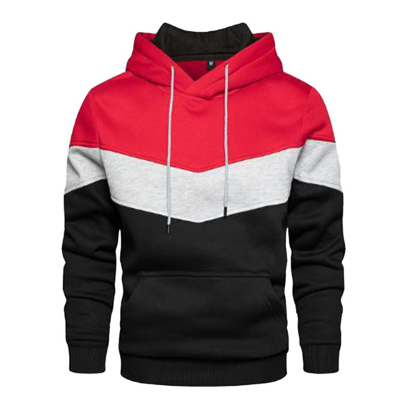 Mens Casual Sports Colorblock Patchwork Long Sleeve Loose Hoodie 79658232M
