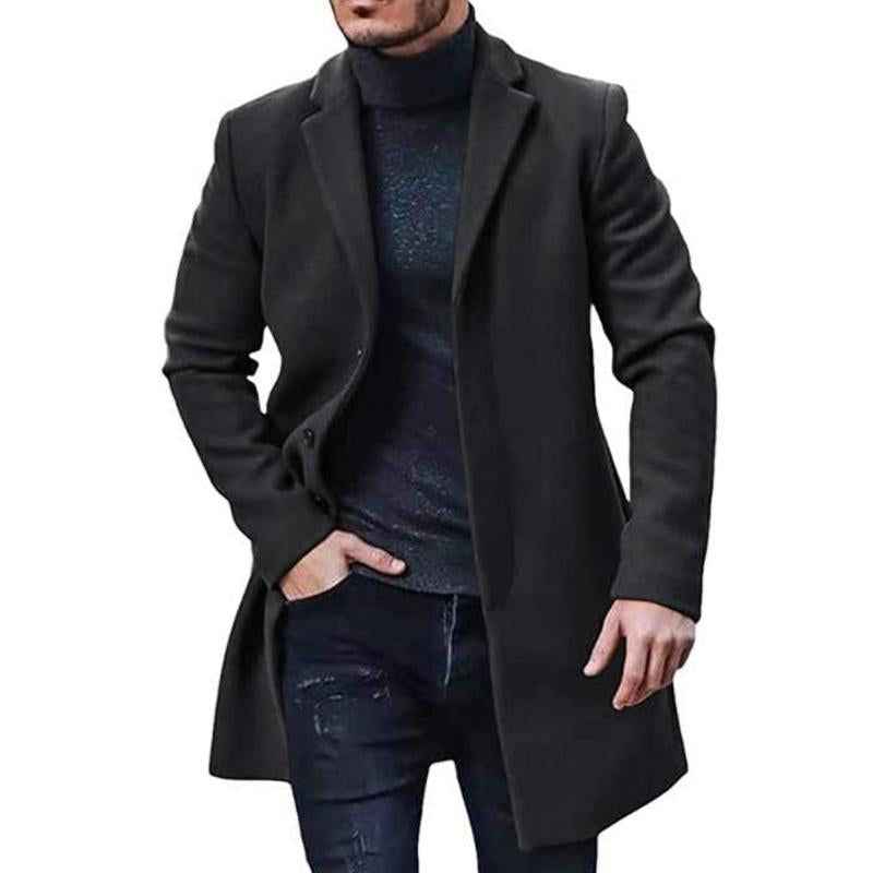 Mens Casual Solid Color Button Suit Collar Jacket Coat 56773535X