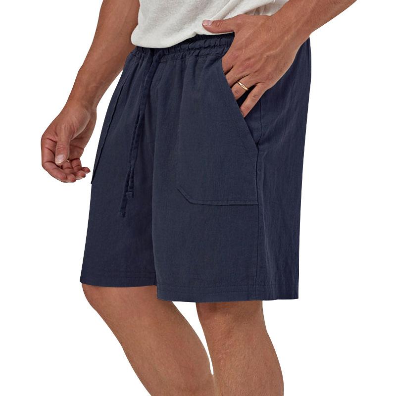 Mens Casual Loose Solid Color Sleeveless Vest Shorts Set 61445702X