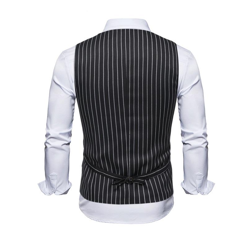 Mens Vintage Striped Single Breasted Suit Vest 87261444Y