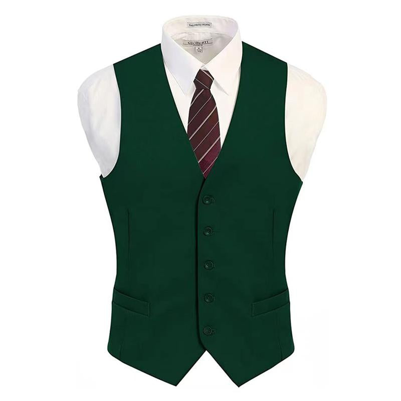 Mens Vintage Solid Collarless Suit Vest 29331158Y