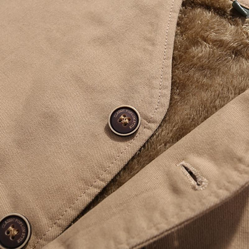 MenS Vintage Solid Color V-Neck Velvet Warm Vest 42895754Y