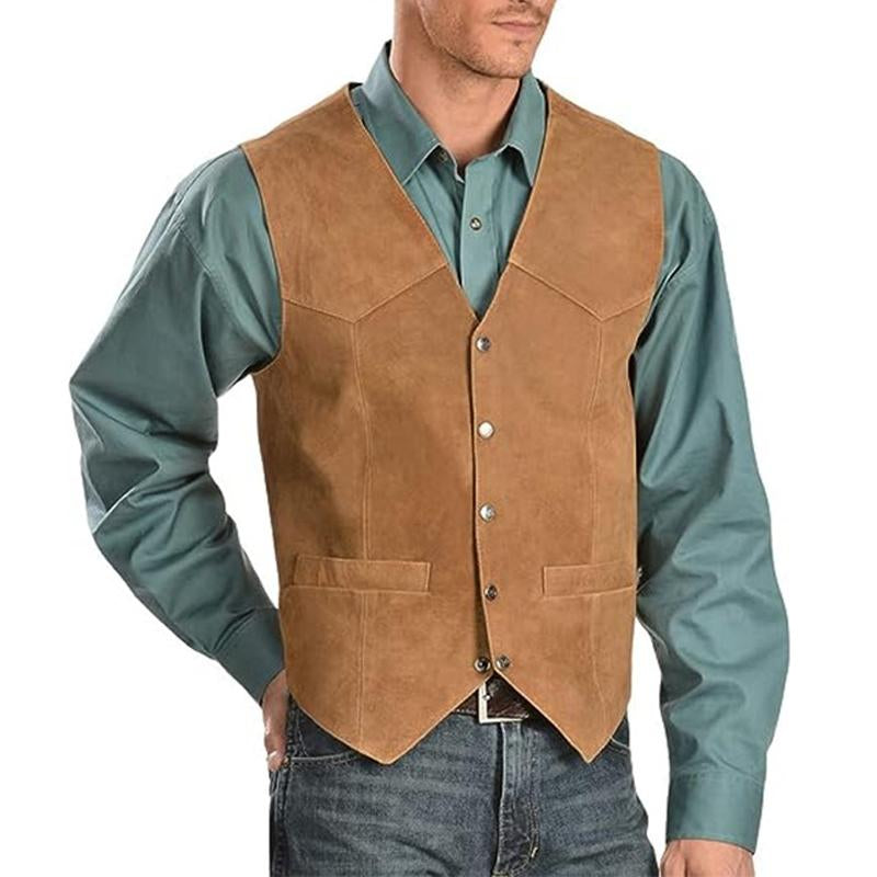 Mens Western Vintage Single Breasted Vest 22873807Y