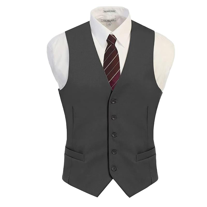 Mens Vintage Solid Collarless Suit Vest 29331158Y