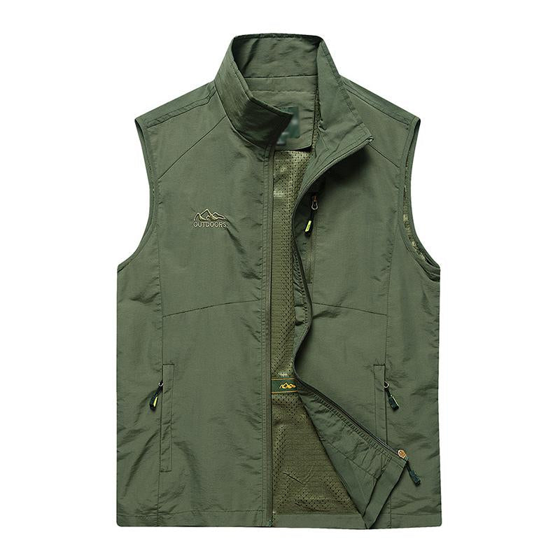 Mens Casual Stand Collar Breathable Quick-Drying Outdoor Vest 22108360M