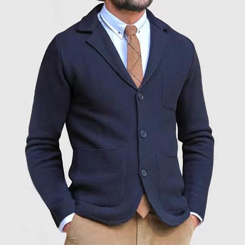 Mens Vintage Slim Lapel Single Breasted Patch Pocket Blazer 18177716M