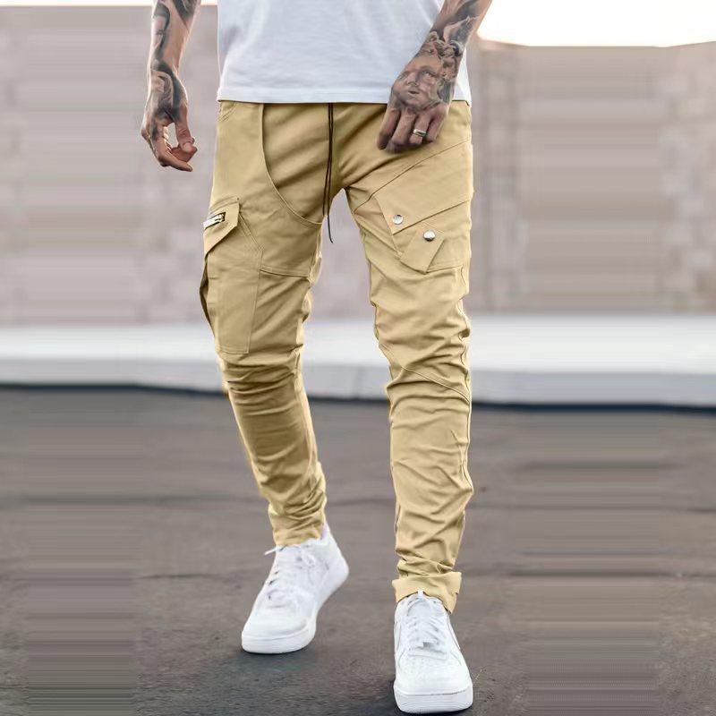 Mens Casual Multi-pocket Zipper Decor Cargo Pants 41490042Z