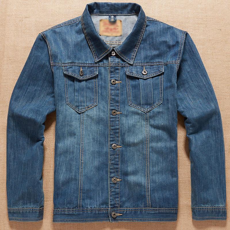 Mens Vintage Lapel Long Sleeve Denim Jacket 09737041Y