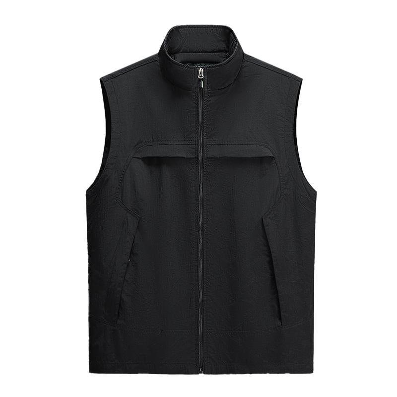 Mens Casual Outdoor Stand Collar Breathable Quick-Drying Fishing Vest 53258545M
