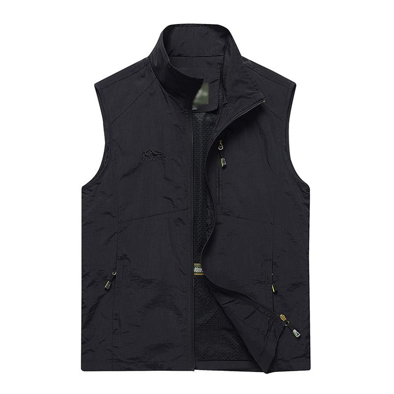 Mens Casual Stand Collar Breathable Quick-Drying Outdoor Vest 22108360M