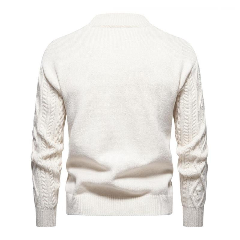 Mens Casual Round Neck Jacquard Knit Warm Pullover Sweater 85989318M