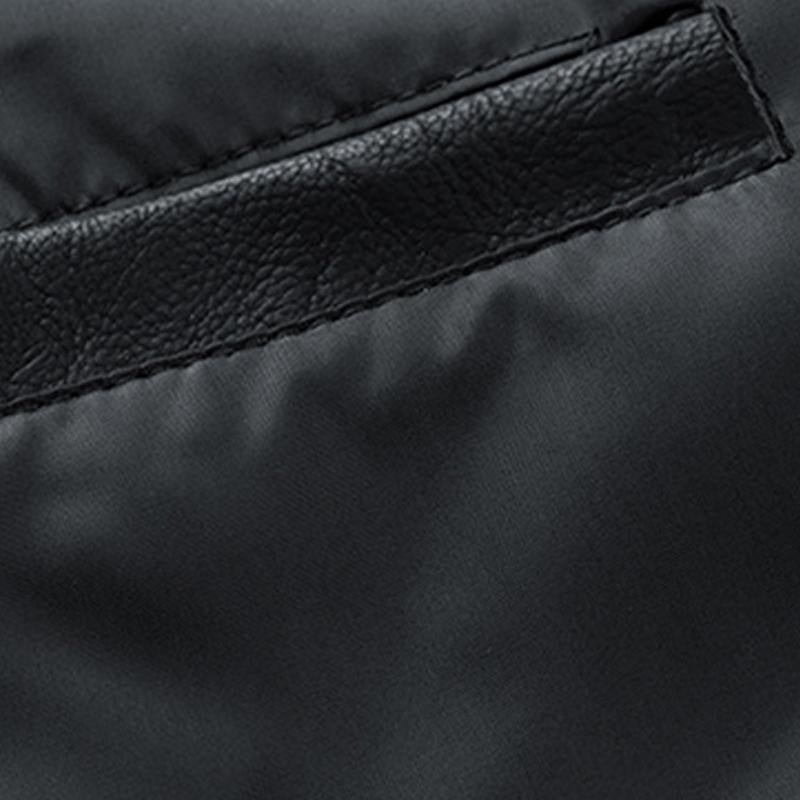 Mens Vintage Removable Hood Loose Zipper Leather Cargo Jacket 37832565M