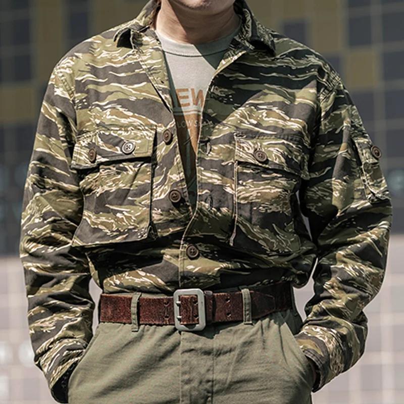 Mens Camouflage Print Lapel Shirt Jacket 42403816X