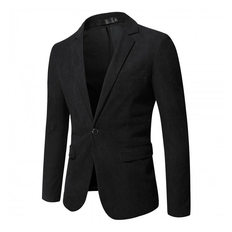 Mens Casual Slim Corduroy Lapel One Button Blazer 57119562M