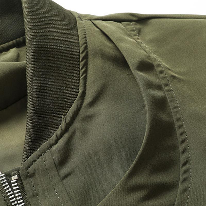 Mens Solid Color Stand Collar Zipper Loose Jacket 22468311X