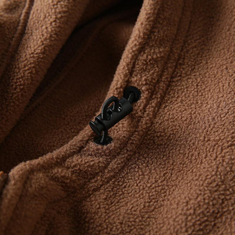 Mens Casual Solid Color Polar Fleece Loose Pullover Hoodie 50588366M