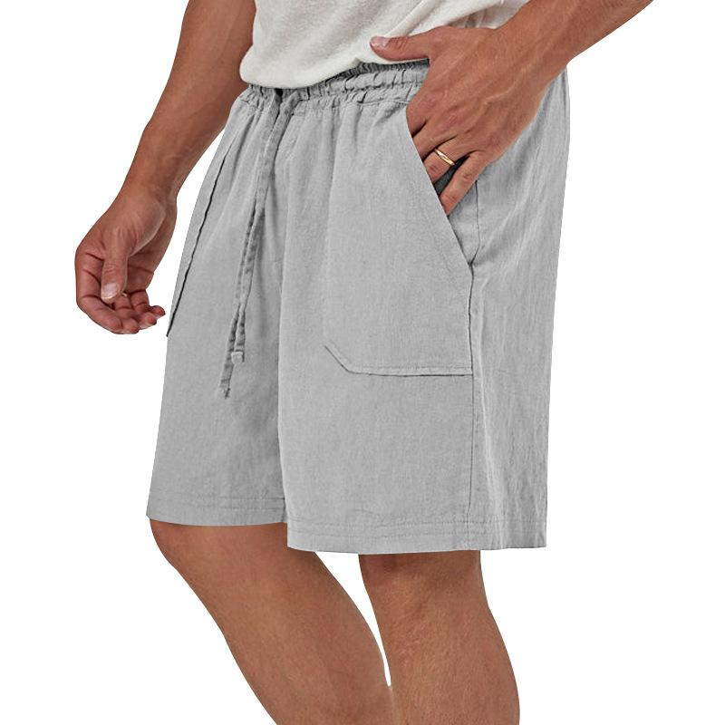 Mens Casual Loose Solid Color Sleeveless Vest Shorts Set 61445702X