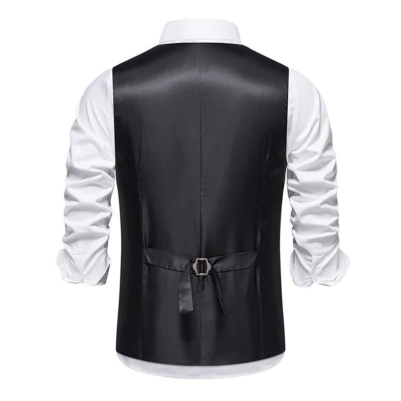 Mens Vintage V-Neck Single-Breasted Suit Vest (Shirt and Tie Excluded) 83234646M