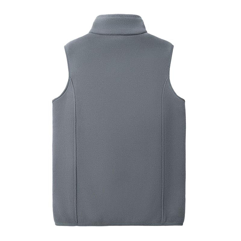 Mens Casual Outdoor Stand Collar Zipper Loose Fleece Vest 79705666M