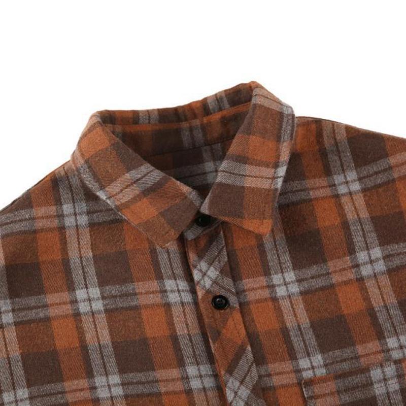 Mens Vintage Loose Check Long Sleeve Shirt 30256623Y