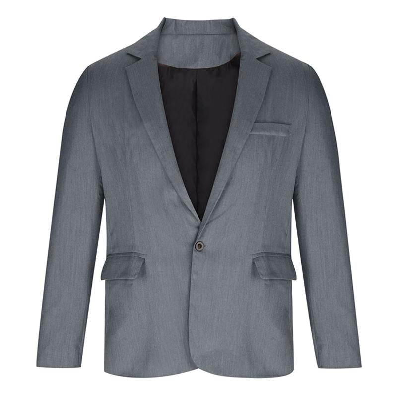 Mens Solid Color One Button Casual Blazer 07686840X