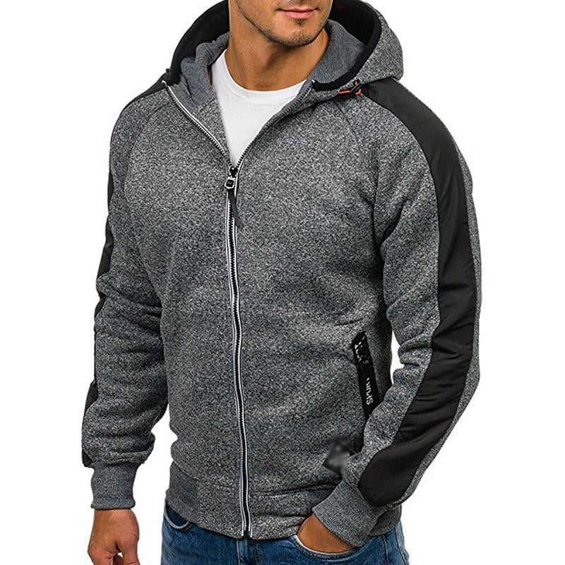 Mens Casual Colorblock Raglan Sleeve Hooded Sweatshirt Jacket 91354198Y