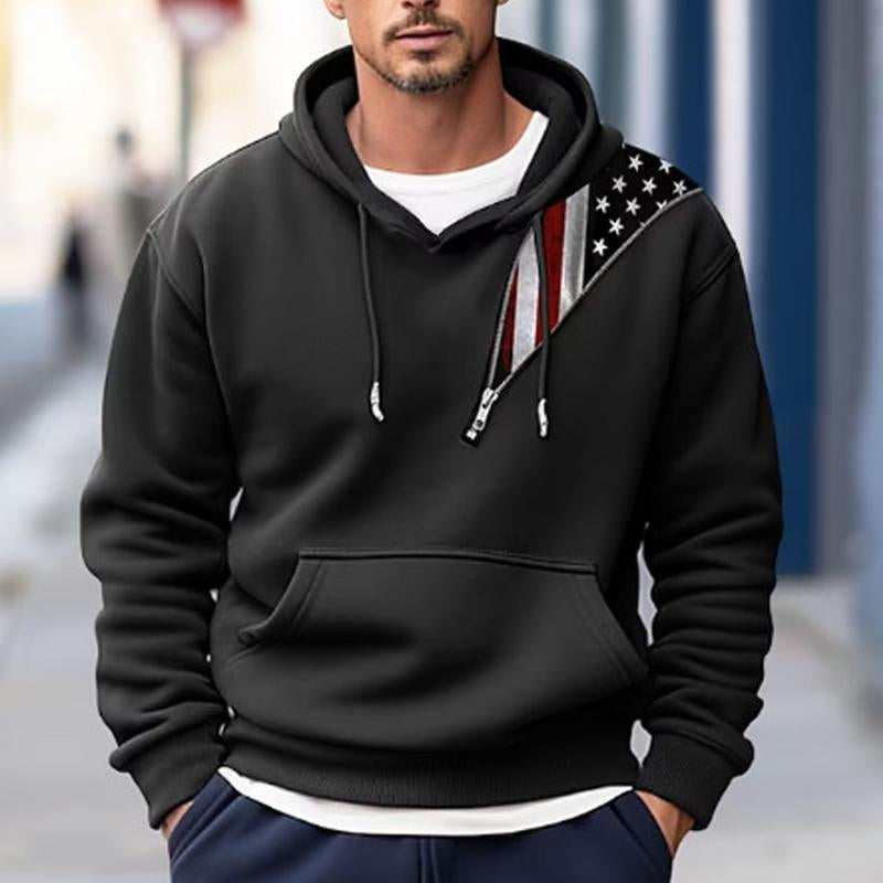 Mens Casual Flag Print Hoodie 33250049Y