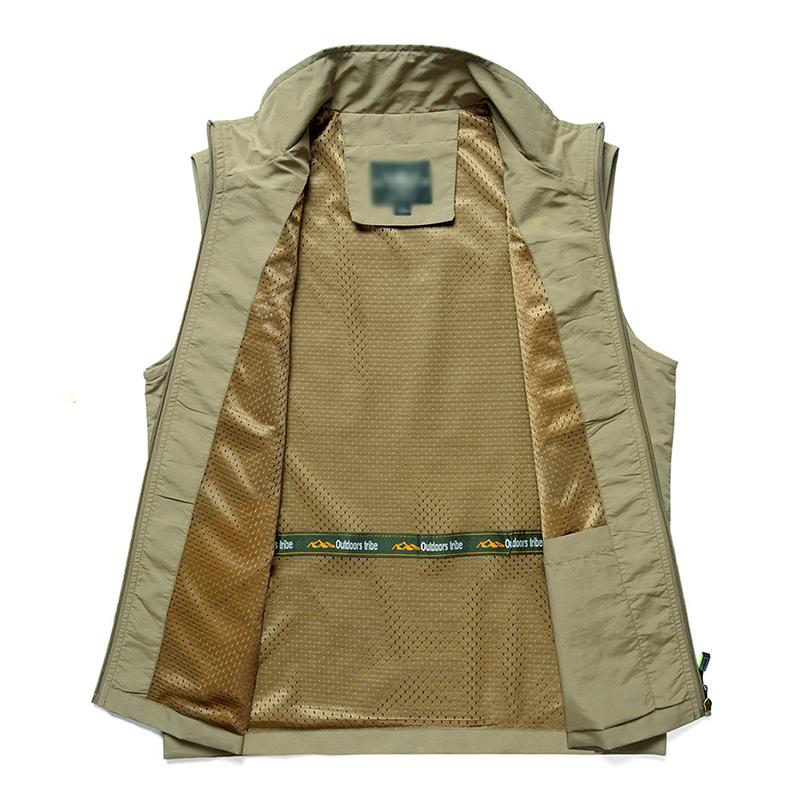 Mens Casual Stand Collar Breathable Quick-Drying Outdoor Vest 22108360M