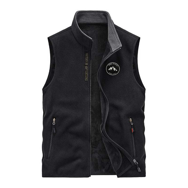 Mens Casual Stand Collar Thin Fleece Polar Fleece Warm Loose Vest 13778258M