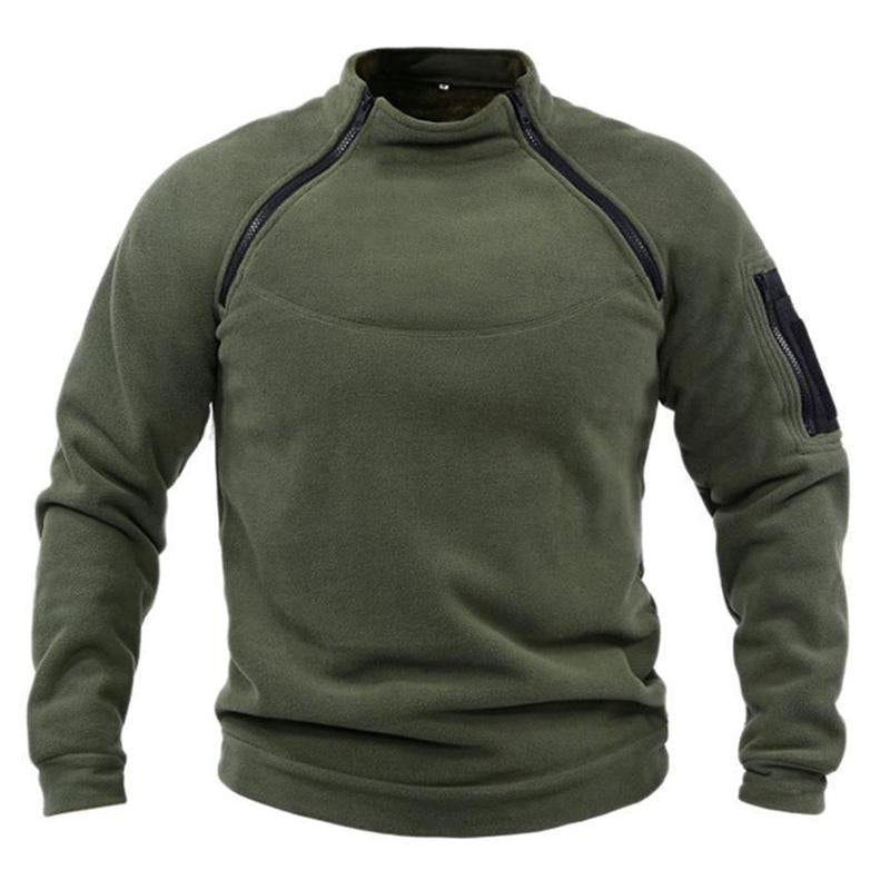 Mens Casual Outdoor Stand Collar Warm Loose Breathable Tactical Sweatshirt 09501450M
