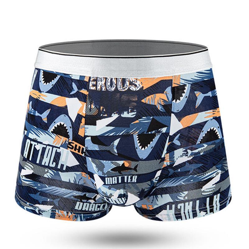Mens Casual Ice Silk Seamless Breathable One-Piece Boxer Briefs 4 Packs 21946520M