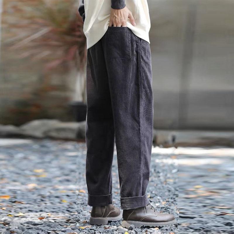 Mens Vintage Corduroy Loose Straight Cargo Pants 39691217M