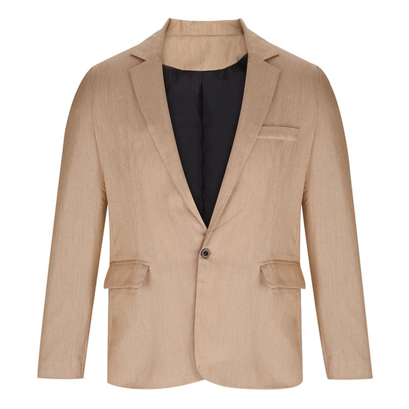 Mens Solid Color One Button Casual Blazer 07686840X