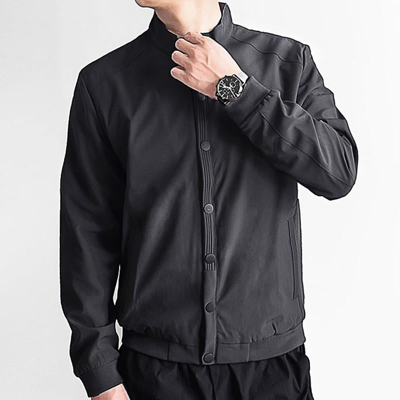 Mens Casual Stand Collar Single Breasted Quick Dry Loose Jacket 54422095M