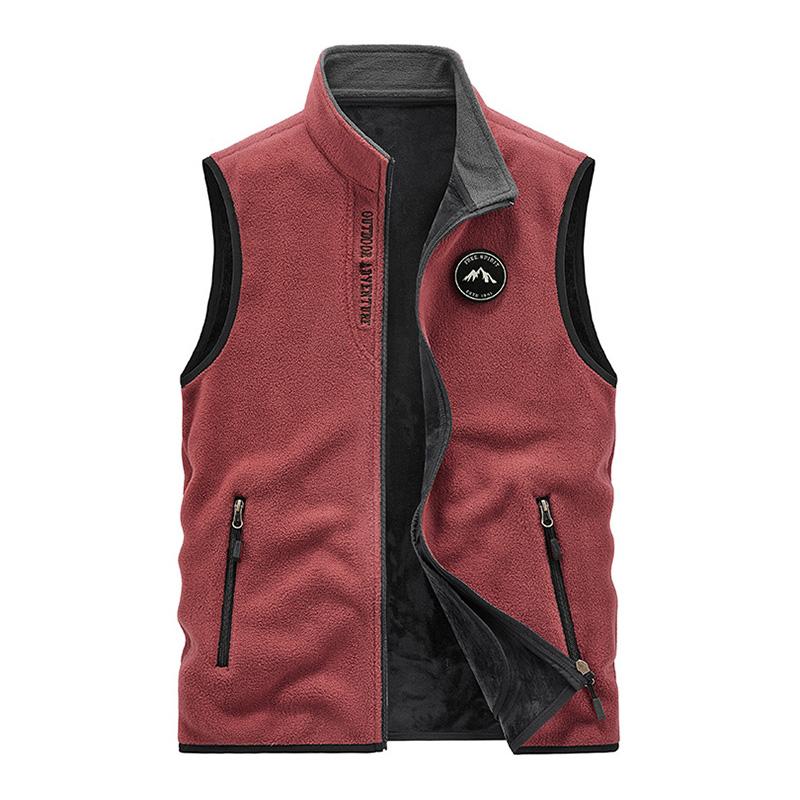 Mens Casual Stand Collar Thin Fleece Polar Fleece Warm Loose Vest 13778258M