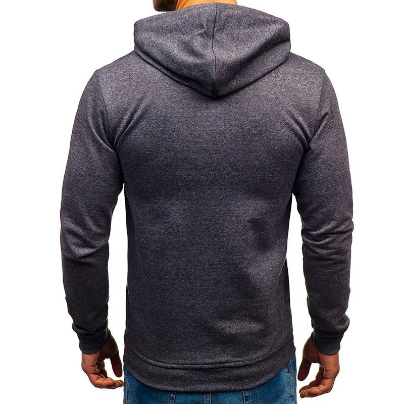 Mens Solid Color Pullover Sports Slim Baseball Hoodie 05358651Z