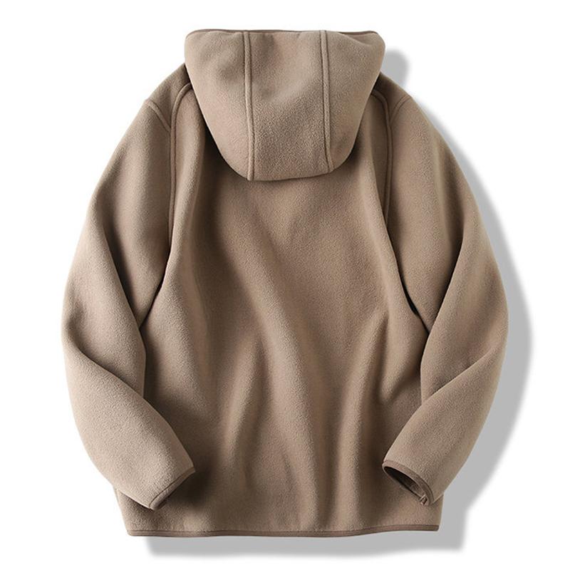 Mens Thickened Loose Double-sided Fleece Hooded Jacket 41488720X