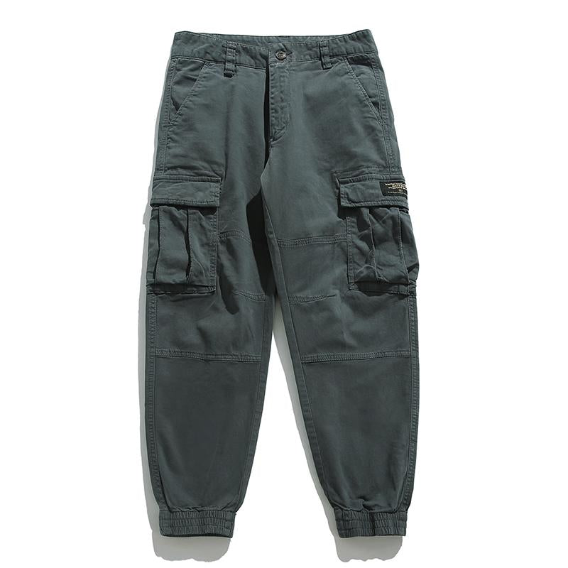Mens Casual Solid Color Loose Multi-Pocket Cargo Pants 89116236M