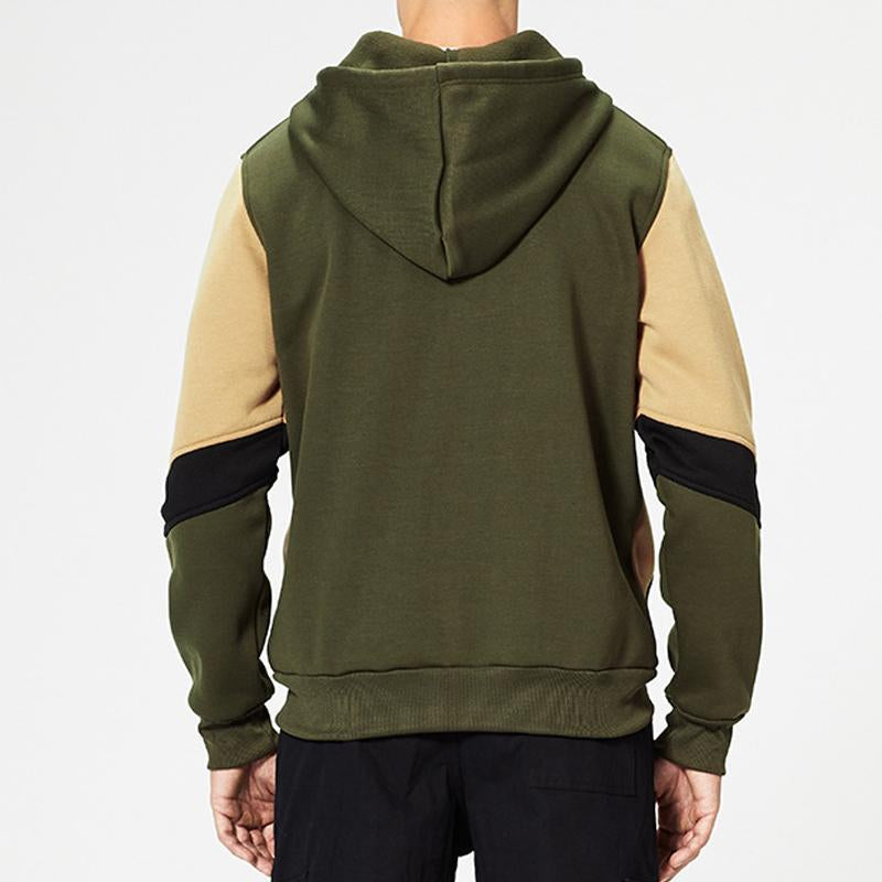 Mens Vintage Loose Colorblock Hoodie Jacket 67889220Y