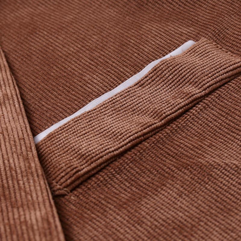 Mens Casual Solid Color Corduroy Lapel Blazer 31425349Y
