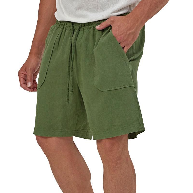 Mens Loose Breathable Solid Color Drawstring Shorts 13957258Y