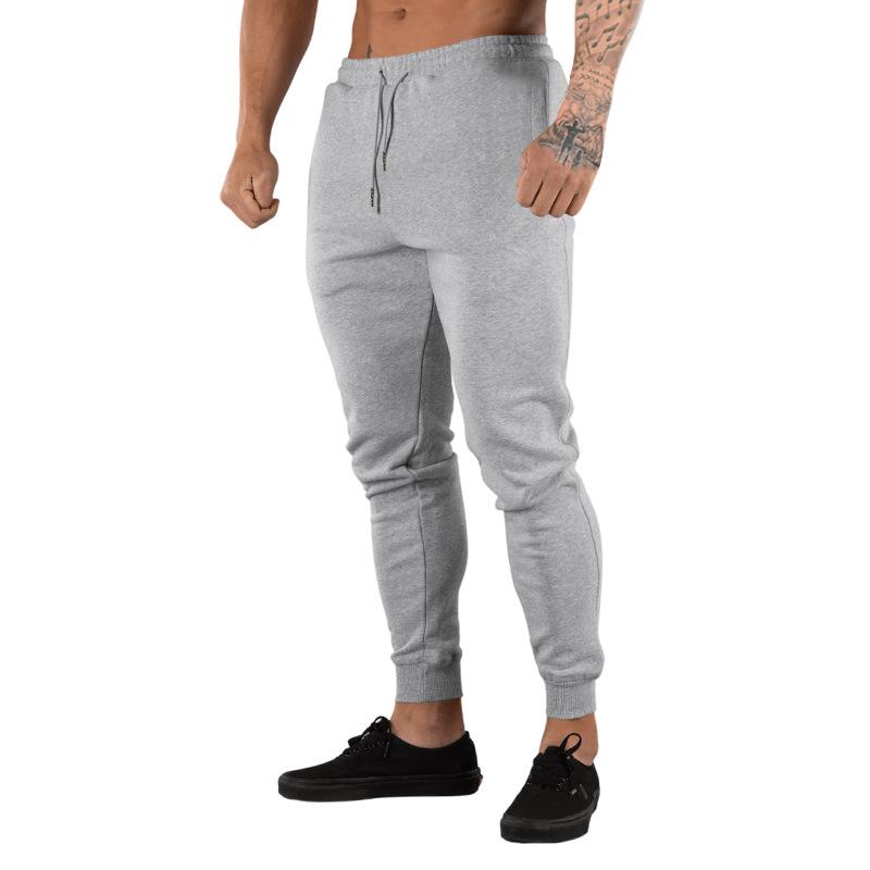 Mens Casual Solid Color Elastic Waist Sports Pants 44421140M